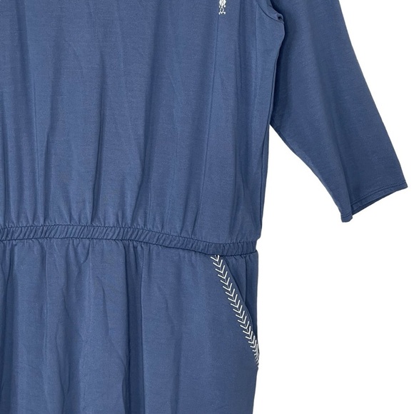 Garnet Hill Dress XL Casual Pull On 3/4 Sleeve Cottagecore Boho Embroidered Soft - Picture 4 of 12